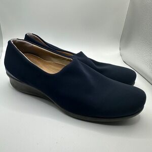 ECCO‎ Womens Slip On Loafers Wedge Comfort Shoes Navy Blue Size 39